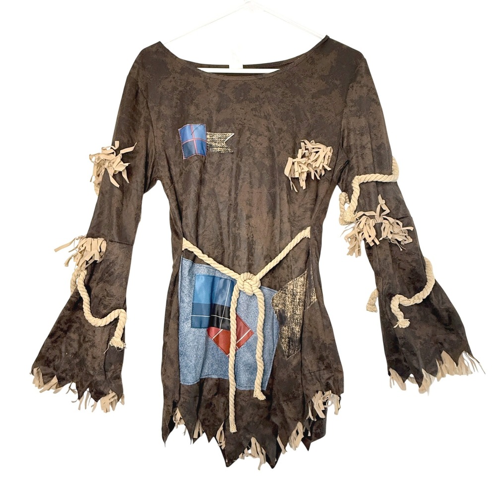 Spooktacular Creations Scarecrow Halloween Costume Brown Patchwork Dress